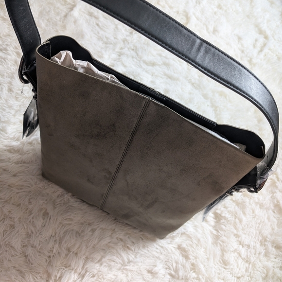 Steve Madden Tote Bag - Bag Velvet Fabri Dark Olive Green - Picture 5 of 10